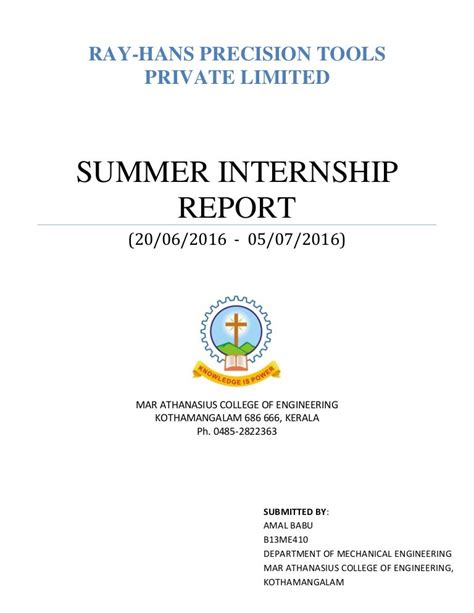 internship report on cnc